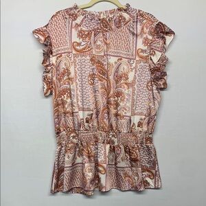 Hayden Paisley Ruffle Blouse